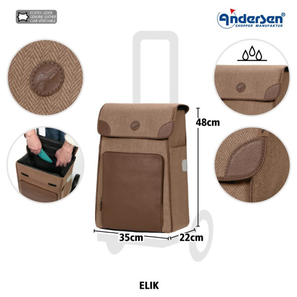 Elik. Sac pour chariot 38L Beige - Andersen Shopper | Art. 2-228-40 - Vue 2