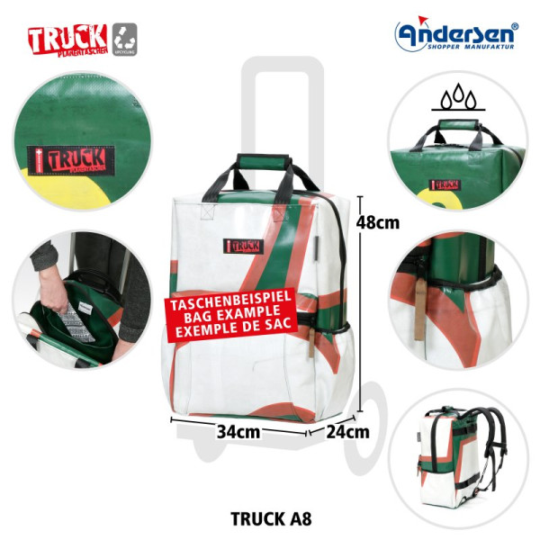Truck A8. Sac à dos pour chariot 47L - Recycle - Andersen Shopper |Art. 2-299-00 - Vue 2