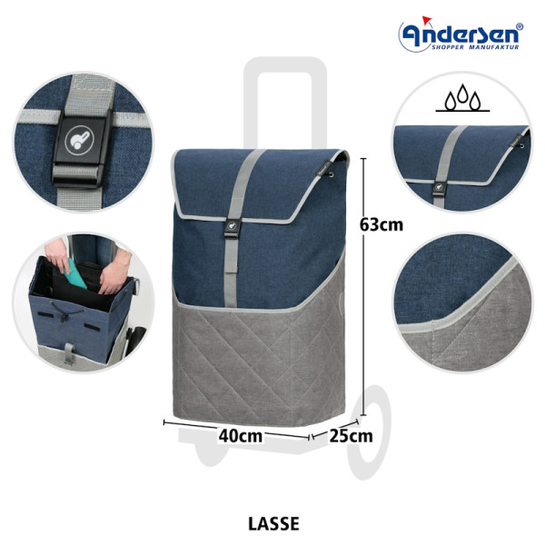 Tura Shopper Lasse. Sac pour chariot XXL bleu - Andersen Shopper | Art. 2-221-90 - Vue 2