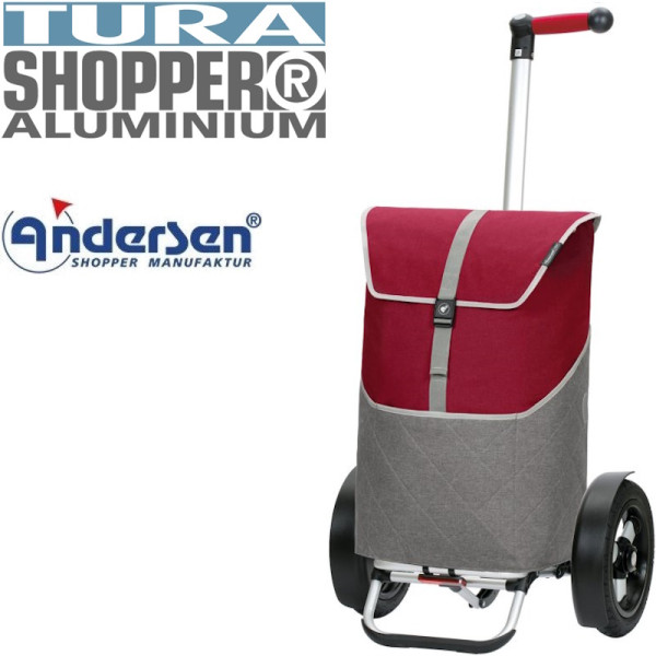 Tura Shopper Lasse. Chariot XXL 2 roues Pneumatique 59L rouge - Andersen Shopper | Art. 136-221-70 - Vue 1