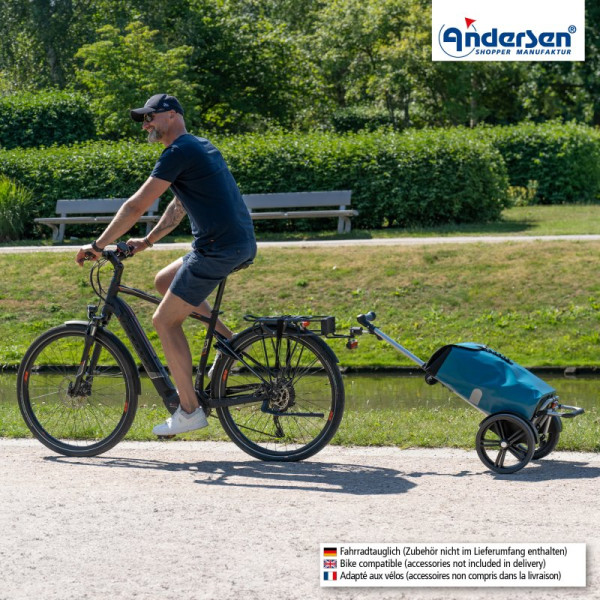 Tura Shopper Ortlieb. Chariot XXL 2 roues 29 cm 49L bleu pétrol étanche - Andersen Shopper |Art. 135-082-94 - Vue 2