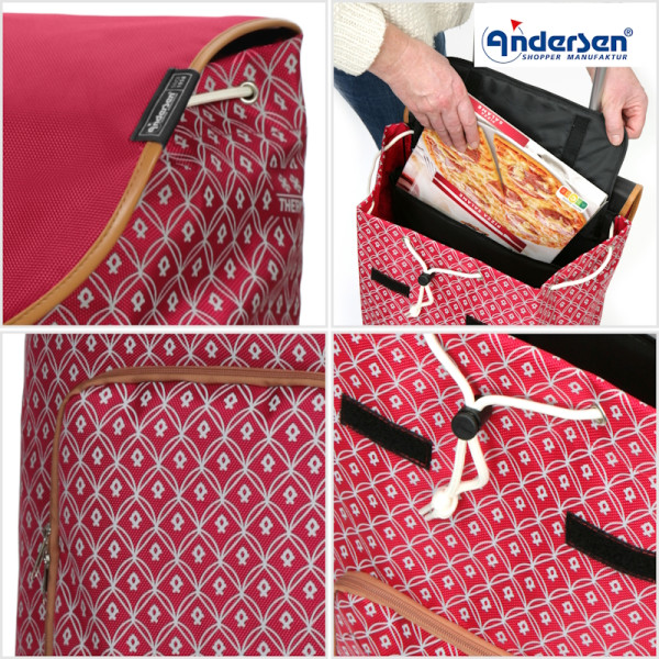 Quattro Shopper Famke. Sac pour chariot 47L Rouge- Andersen Shopper | Art. 185-174-70 - Vue 3