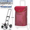 Quattro Shopper Famke. Chariot 2 à 4 roues  47L + Poche isotherme 16L Rouge - Andersen Shopper | Art. 185-174-70