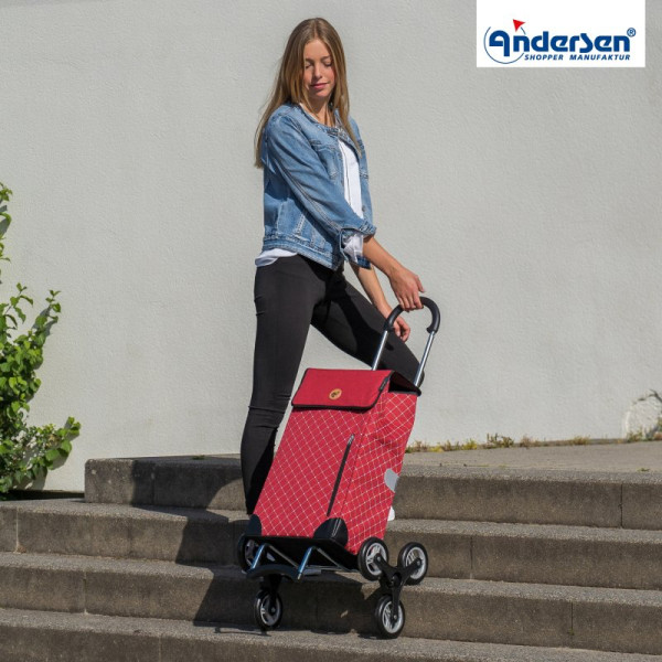Treppensteiger Scala Shopper Sofia. Chariot 6 roues 43L Rouge - Andersen Shopper | Art. 119-202-70 - Vue 2