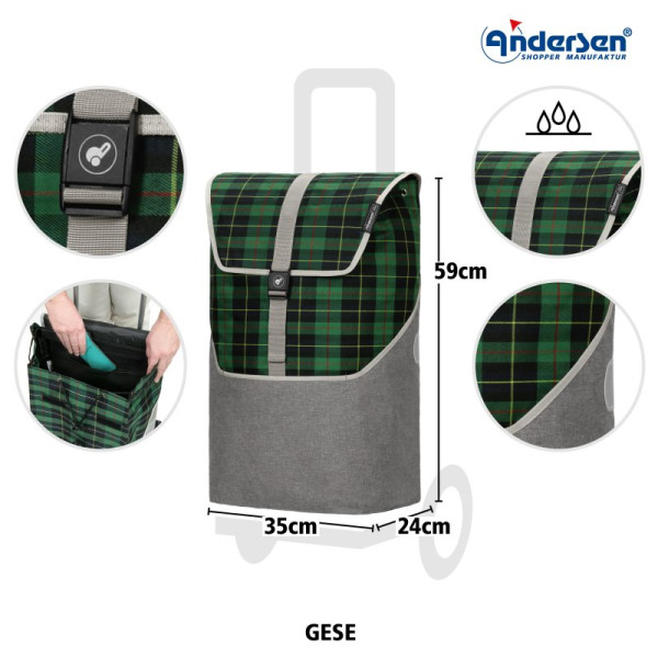Treppensteiger Scala Shopper Gese.  Sac pour chariot 46L Vert-50 - Andersen Shopper | Art. 2-216-50 - Vue 3