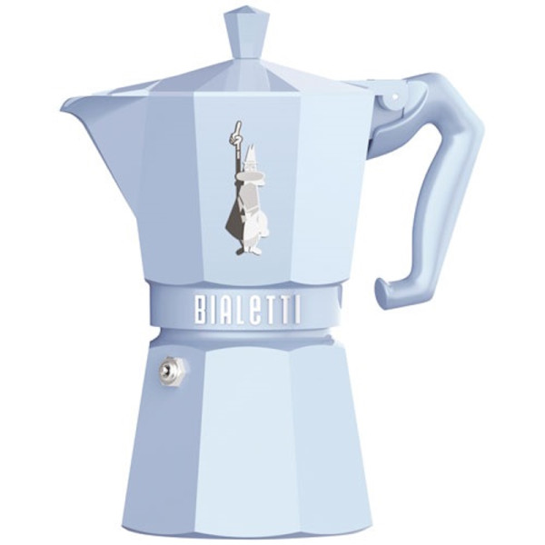 Moka Exclusive. Cafetière Italienne de 3 à 6 tasses Bleu pastel - Bialetti