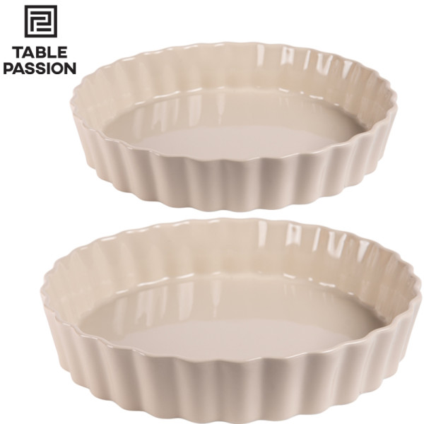 Set de 2 tourtière 24 et 28 cm Crème - Table & Passion | Art. 3106234650121 - vue 1