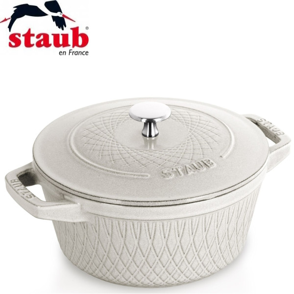 Twister. Cocotte ronde en fonte Truffe Blanche de 20 à 24 cm - Staub | Art. 3272340056727 - vue 1