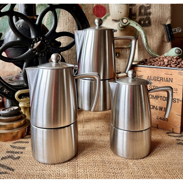 Slancio. Cafetière Italienne de 1 à 10 tasses expresso inox brossé - Ilsa Italy - vue 2