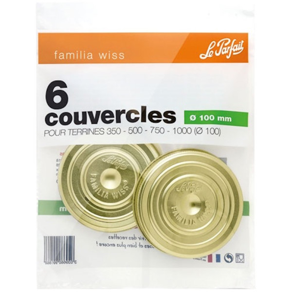 Familia Wiss. Lot 6 couvercles de 82 mm pour terrines - Le Parfait | Art. 3039660991851