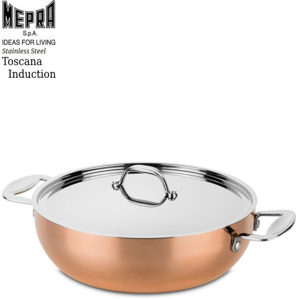 Toscana. Sauteuse en cuivre avec couvercle 28 cm, 4,5 L - induction - Mepra |Art. 30123128 - vue 1