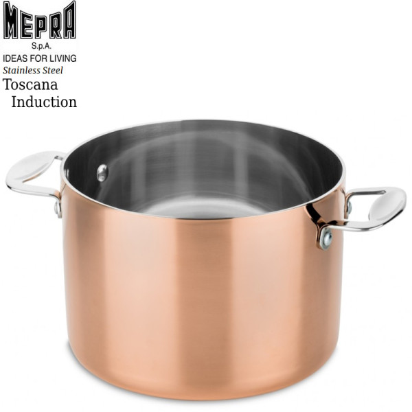 Toscana. Marmite en cuivre avec couvercle de 20 à 24 cm - induction - Mepra | Art. 30120124 - vue 2