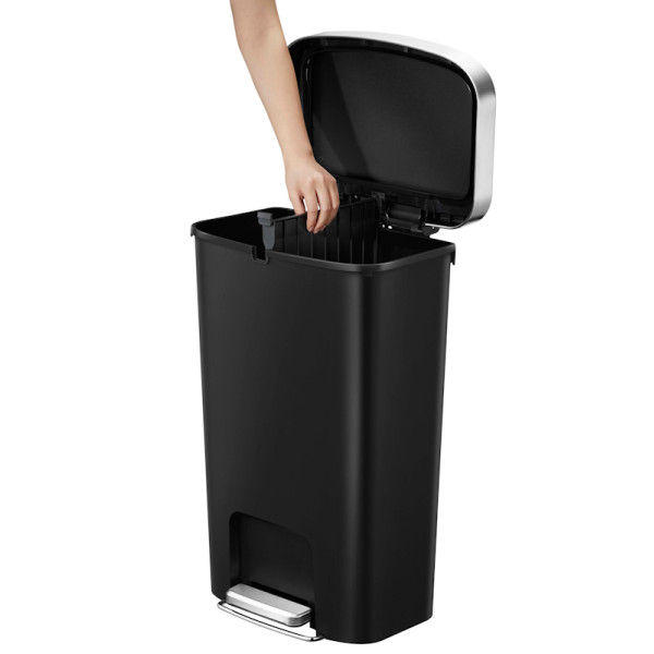 Hana 1. Poubelle à pédale Tri-sélectif 25+25L noir - Eko | Art.  8713631206117 - vue 4