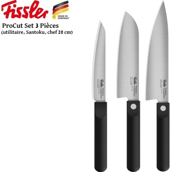 ProCut Collection. Set 3 pcs,Utility, Santoku, Chef - Fissler | Art. 4009209420660 - vue 1
