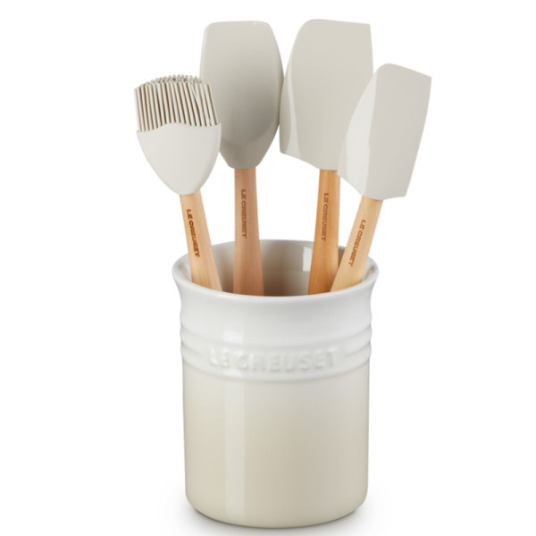 Pot à ustensiles avec 4 spatules Création Meringue - Le Creuset | Art. 0843251181834 - vue 1