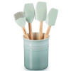 Pot à ustensiles avec 4 spatules Création Sea Salt - Le Creuset | Art. 0843251181889 - vue 1