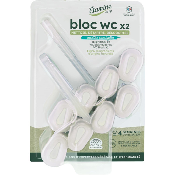 Lot de 2 blocs javel WC - Menthe eucalyptus - Etamine du Lys | Art. 3538395111607 - vue 1