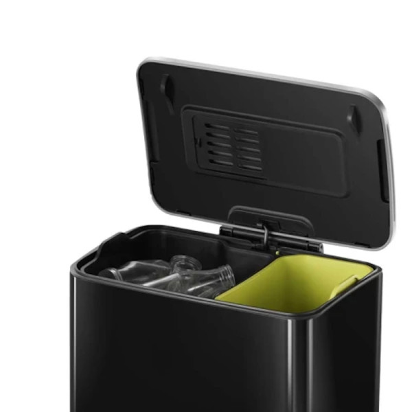E-Cube. Poubelle à pédale noire tri sélectif, 46L (18/28L) - EKO | Art.  8713631667536 - vue 3