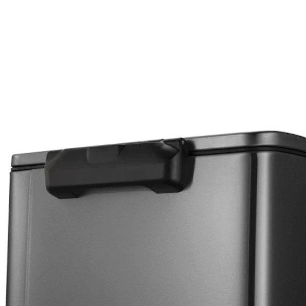 Poubelle à pédale rectangulaire tri sélectif, 46L (30/16) noir acier - EKO | Art. 8713631181339 - vue 3