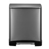 Poubelle à pédale rectangulaire tri sélectif, 46L (30/16) noir acier - EKO | Art. 8713631181339 - vue 4