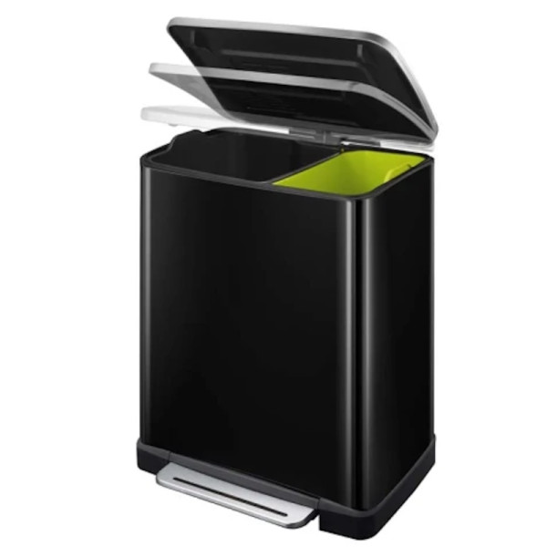 E-Cube. Poubelle à pédale noire tri sélectif, 46L (18/28L) - EKO | Art.  8713631667536 - vue 5