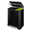 E-Cube. Poubelle à pédale noire tri sélectif, 46L (18/28L) - EKO | Art.  8713631667536 - vue 5