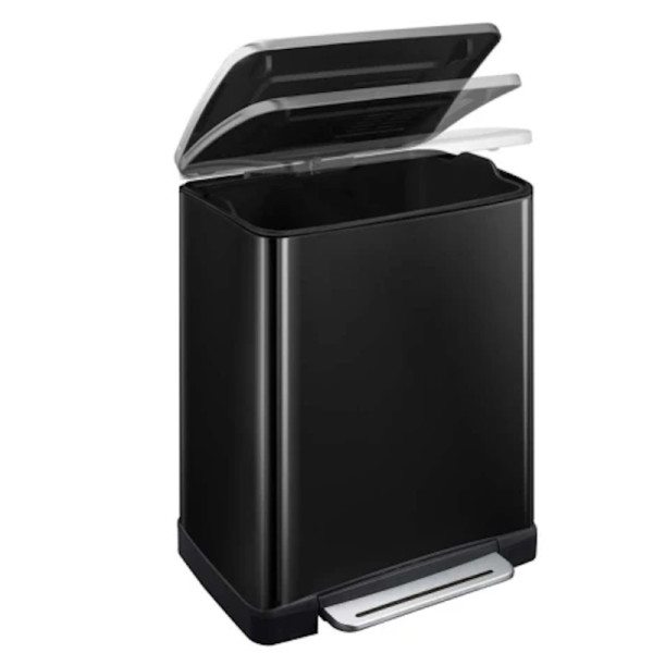 Poubelle à pédale rectangulaire 50L noire - EKO | Art.  8713631667529 - vue 1