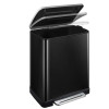 Poubelle à pédale rectangulaire 50L noire - EKO | Art.  8713631667529 - vue 1
