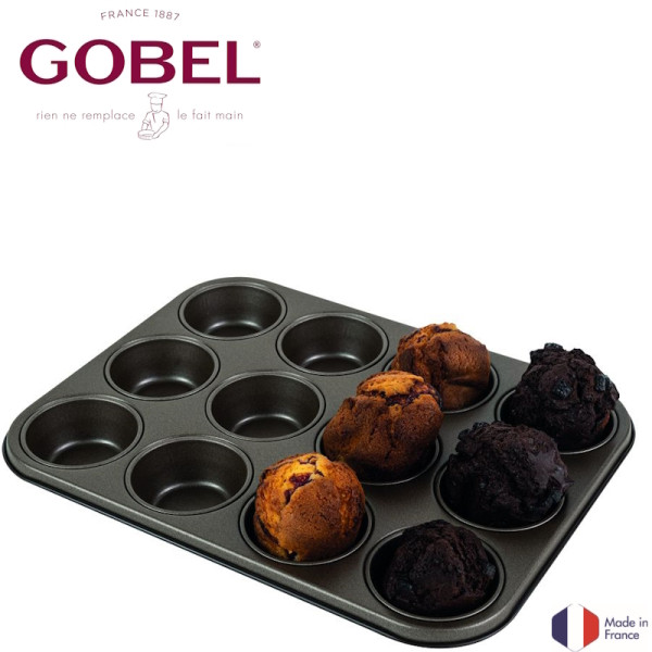 Gobel. Plaque 12 muffins, 6,5 cm - Tellier
