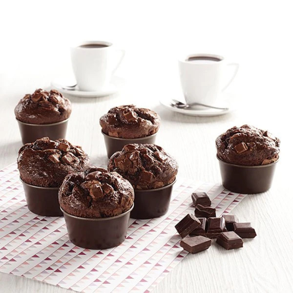 Gobel. Moule à muffin individuels - antiadhérent - Ø70 mm h35 mm - Tellier | Art. 3075302965118 - vue 2