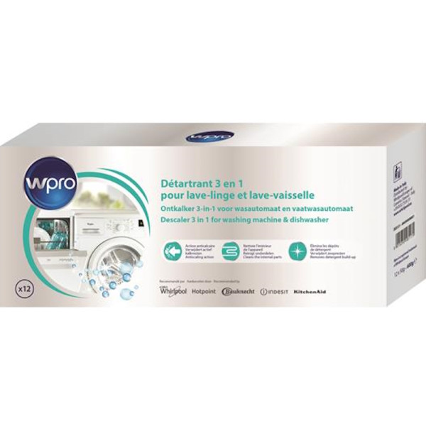 Nettoyant détartrant lave-linge et lave-vaisselle 3 en 1- WPRO  |Art. 8015250581171