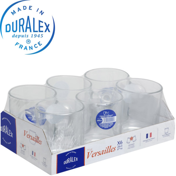 Versailles. Lot de 6 Mugs 26 cL transparent - Duralex France | Art. 3550190501292 - vue 3