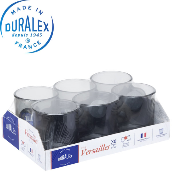 Versailles. Lot de 6 Mugs 26 cL bleu marine gris  - Duralex France | Art. 3550190505368 - vue 3
