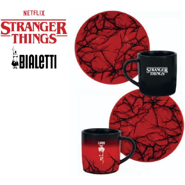 Stranger Things. Set de 2 tasses à expresso avec soucoupes 8 cL - Bialetti | Art.8006363095891 - vue 1