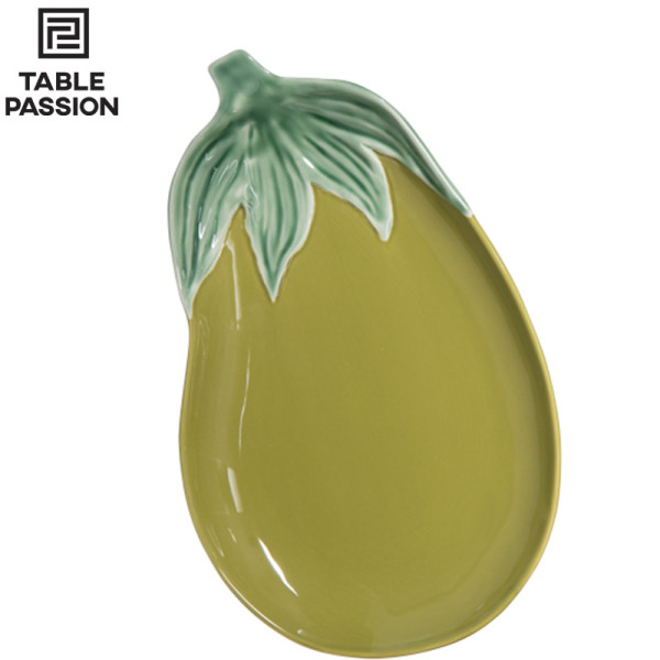 Plat Aubergine 30 x 18 cm Vert naturel - Table Passion | Art. 3106232430374 - vue 1
