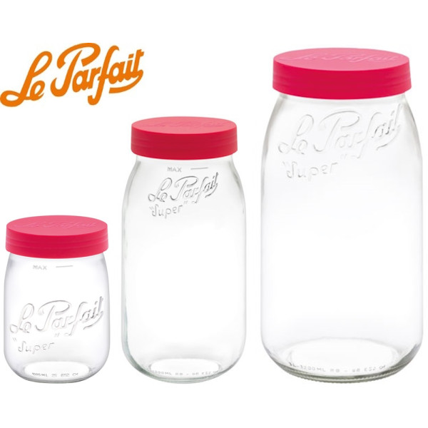 Super Color vis. Bocaux en verre de stockage - 1L à 3L - Le Parfait