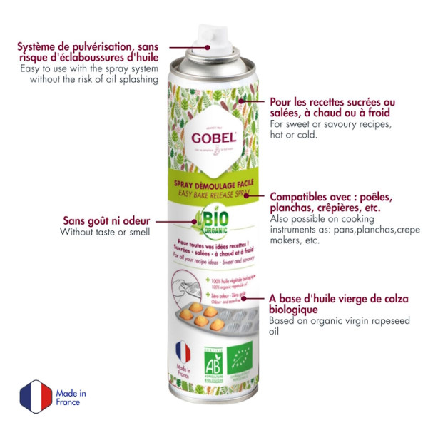 Spray de démoulage et cuisson BIO - 250 ml - Gobel | Art.  3325980040301 - vue 3