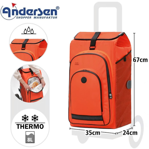 Hydro 3.0. Sac à dos pour chariot 62L orange-33 - Andersen Shopper | Art. 2-036-33 - vue 1