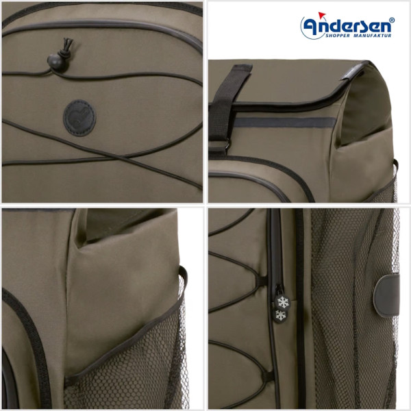 Tura Shopper Fado 3.0. Chariot 2 roues 74L + Poche isotherme 9L - Andersen Shopper