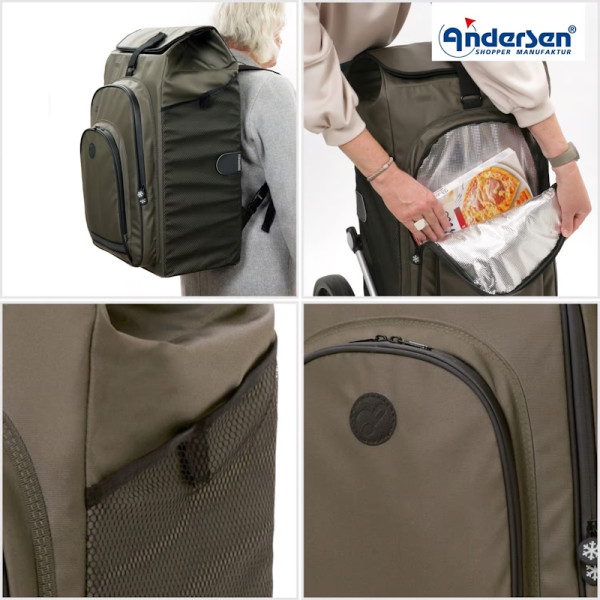Tura Shopper Hydro 3.0. Chariot 2 roues 62L + Poche isotherme 8L - Andersen Shopper