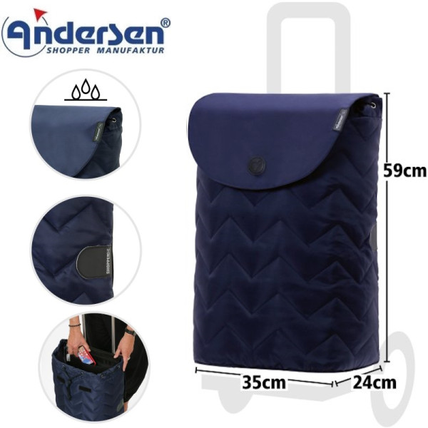 Hilma. Sac pour chariot 45L Bleu-90 - Andersen Shopper | Art. 2-241-90 - vue 1