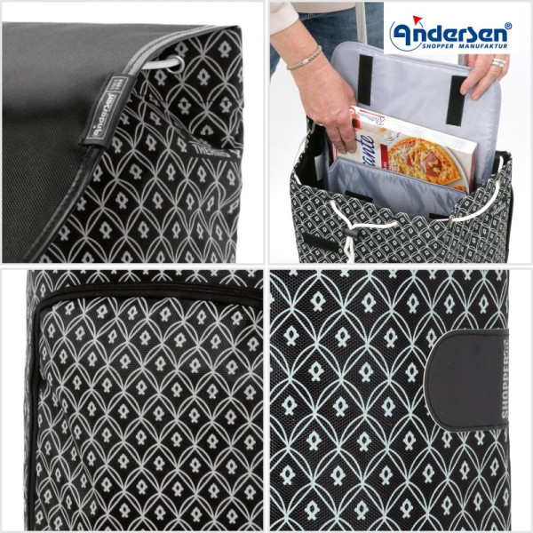 Famke. Sac pour chariot de 47L + Poche isotherme 16L Noir-81 - Andersen Shopper | Art. 2-174-81 - vue 2