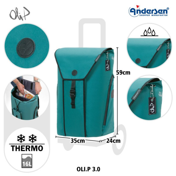 Oli.P. 3.0. Sac pour chariot 50L Petrole-91 - Andersen Shopper | Art. 2-211-91 - vue 3