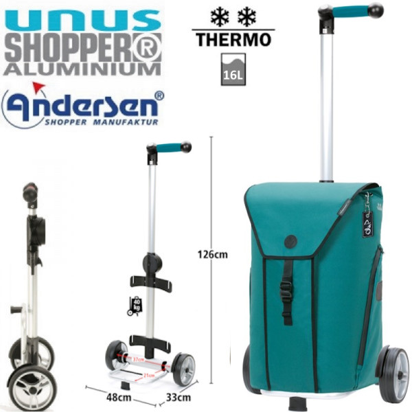 Unus Shopper Oli.P 3.0. Chariot 2 roues 50L Petrol-91 - Andersen Shopper | Art. 140-211-91 - vue 1