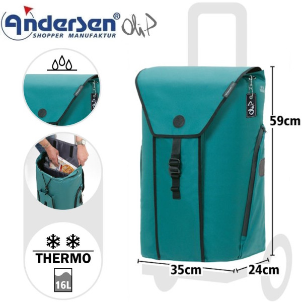 Unus Shopper Oli.P 3.0. Sac bleu petrole-91 - Andersen Shopper | Art. 2-211-91 - Vue 1
