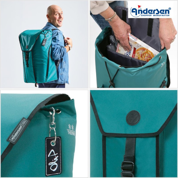 Unus Shopper Oli.P 3.0. Sac bleu petrole-91 - Andersen Shopper | Art. 2-211-91 - Vue 2