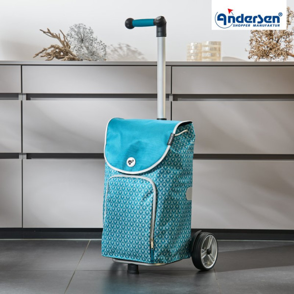 Unus Shopper Famke. Chariot 2 roues 47L Petrole-91 - Andersen Shopper | Art. 140-174-91 - vue 2