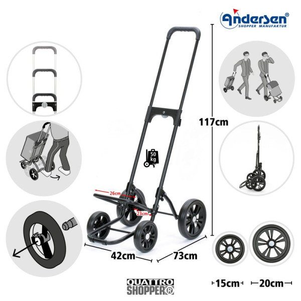 Quattro Shopper Senta 2.0. Châssis 2 à 4 roues 49L - Andersen Shopper | Art. 185-028 - Vue 1