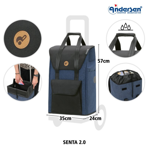 Quattro Shopper Senta 2.0. Sac 49L Bleu-92 - Andersen Shopper | Art. 185-028-92 - Vue 1