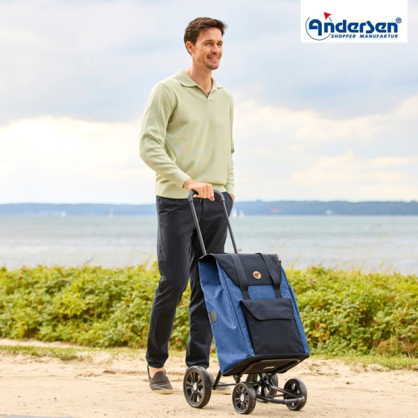 Quattro Shopper Senta 2.0. Chariot 2 à 4 roues 49L  - Bleu-92 - Andersen Shopper | Art. 185-028-92 - vue 2